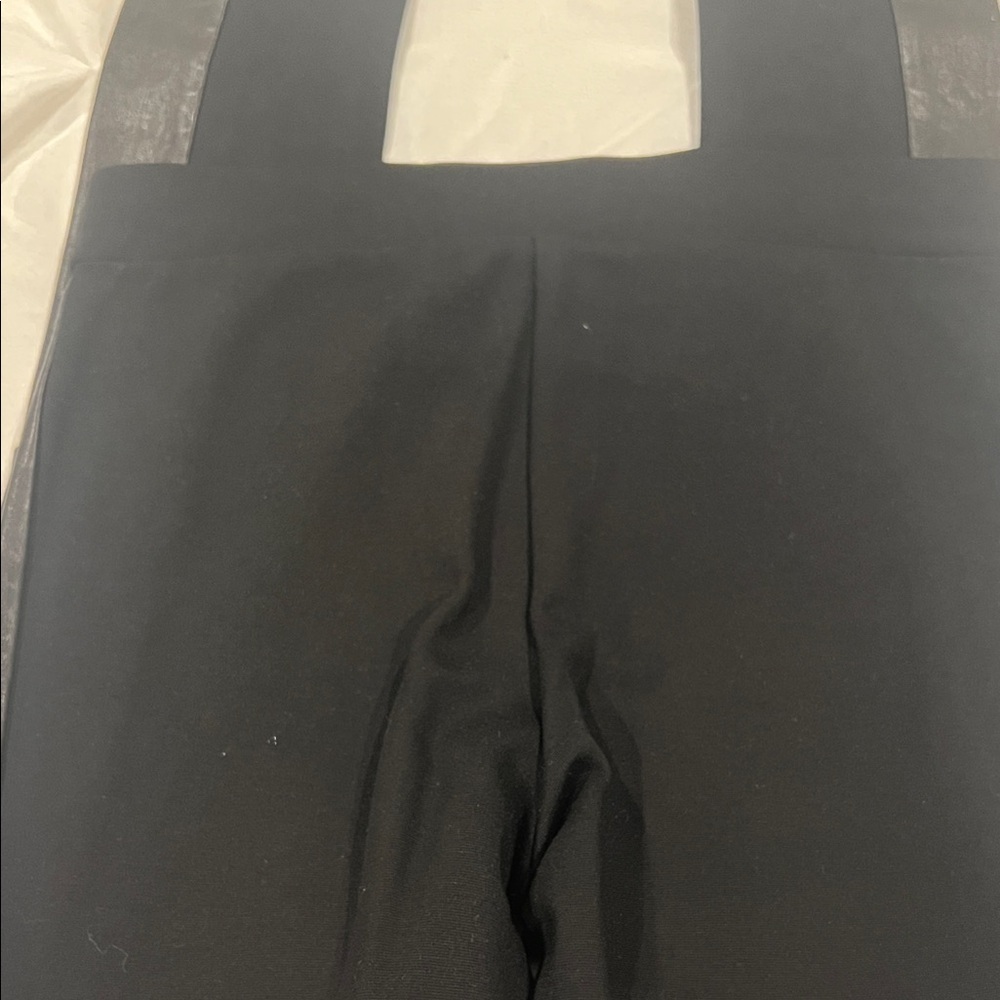 Alice + Olivia Black Lamb Leather Zipper Leggings Size 0 - Picture 7 of 11
